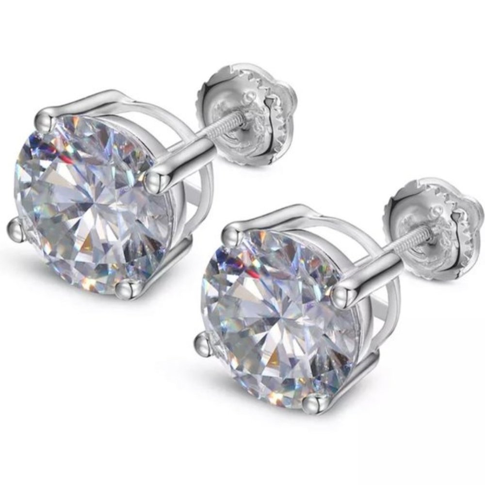 Certified 6ct. t.w. Diamond Brilliant Cut 4-Prong Screw Back Earrings
